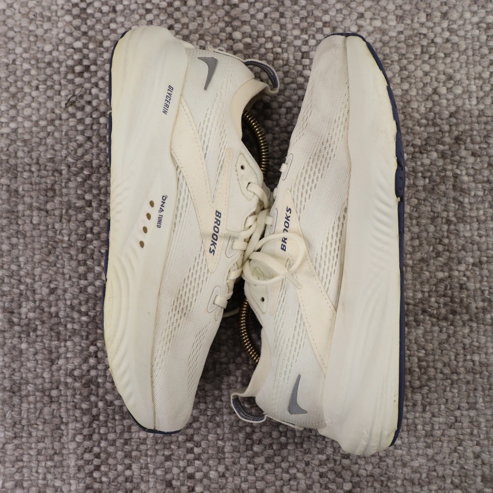 Brooks Glycerin 22 Cream White Navy Running Shoes 1204341B418 Womens 8 - Picture 5 of 8